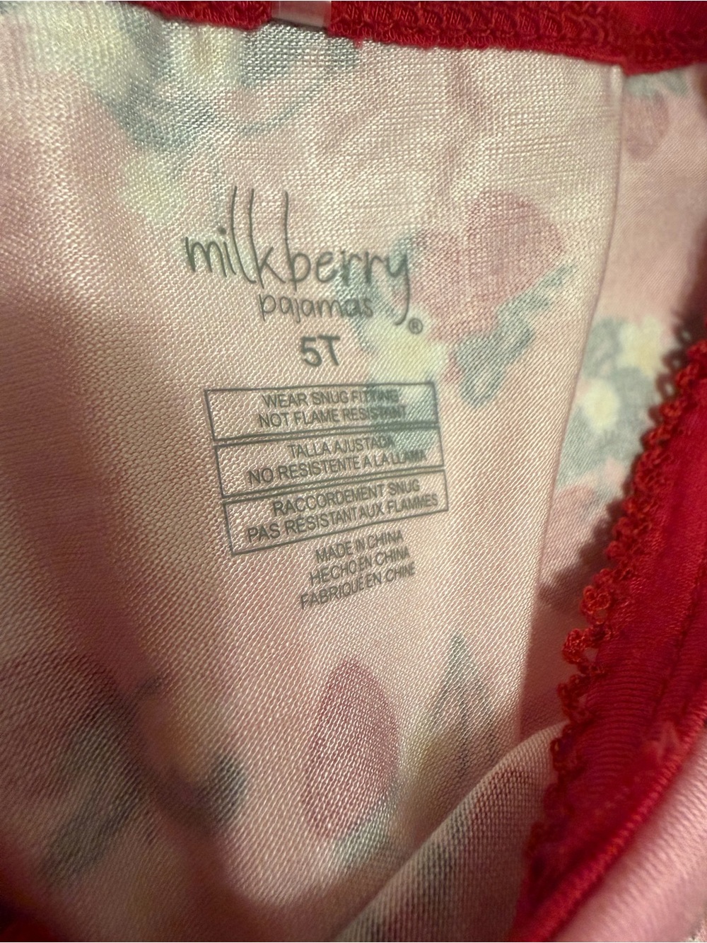 Milkberry Pink Strawberry Floral Girls' Pajama Set - Picture 3 of 4